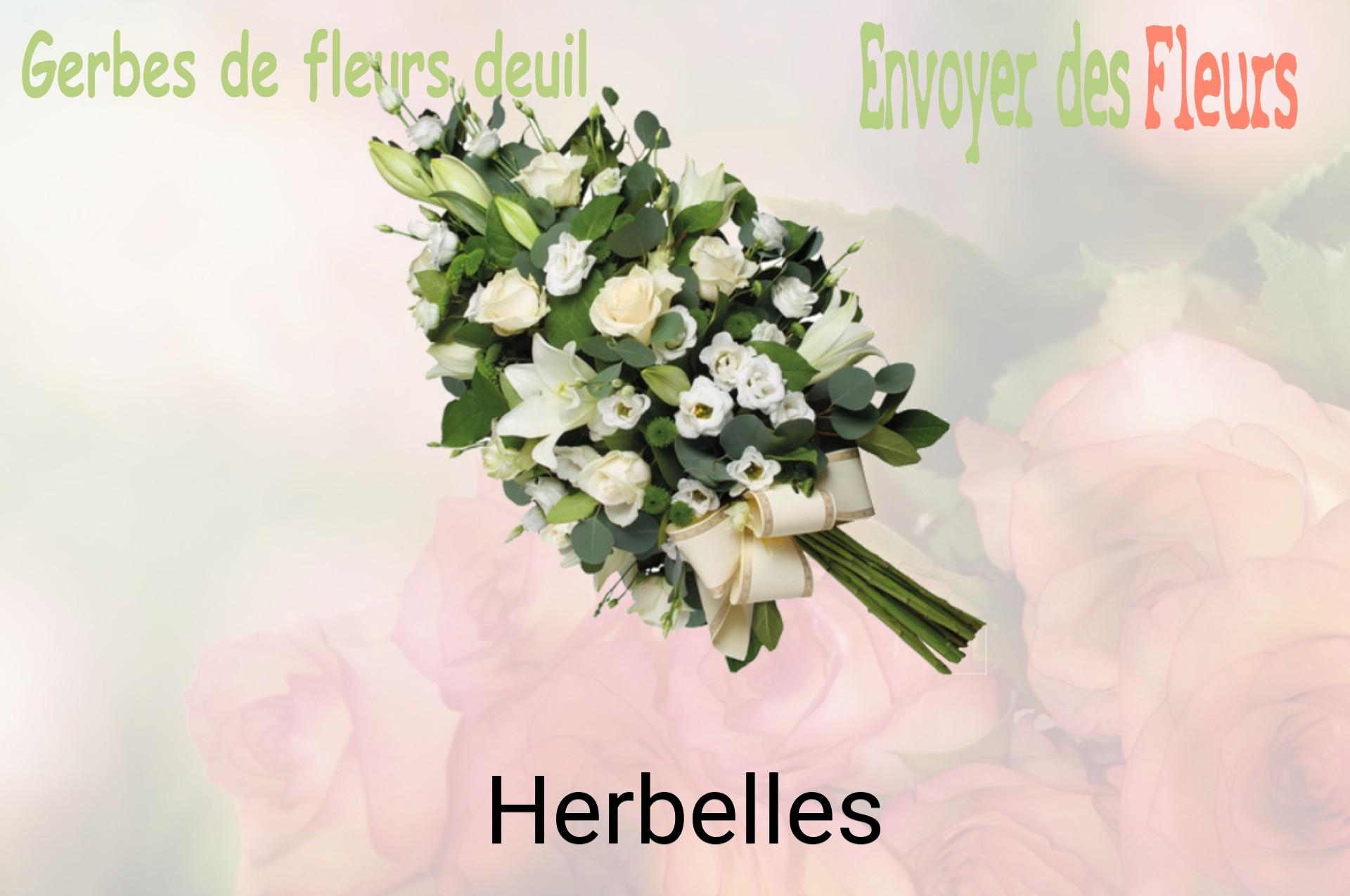 Gerbe de fleurs de deuil livrée à Herbelles